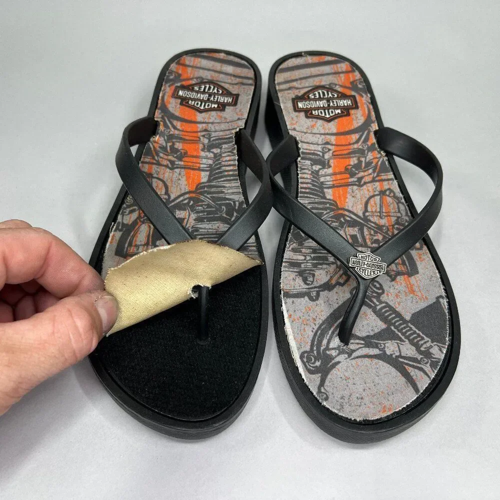 Harley Davidson Women's Size 9 Thong Flip Flop Sandals_4